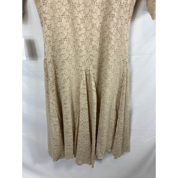 NWT Dressbarn Floral Knit Dress Tan Size 4 - Picture 6 of 7